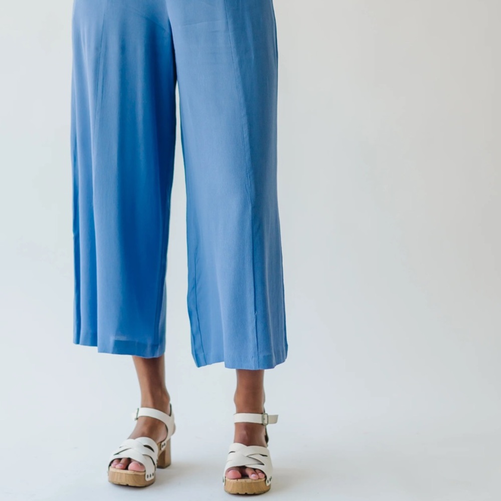 Cropped Blue Wide-Leg Pants (Piper & Scoot)